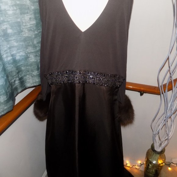 NWT VICTORIA ROYAL by Mary Bays Vintage Dress Evening Brown Gown Plus Size 18 - Picture 9 of 10